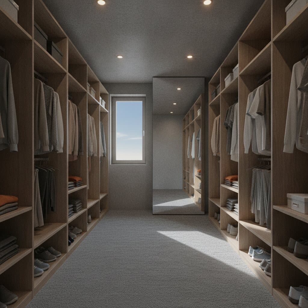 Einbauschrank mit Holzfronten aus dem Möbelteil des EBM-Katalogs