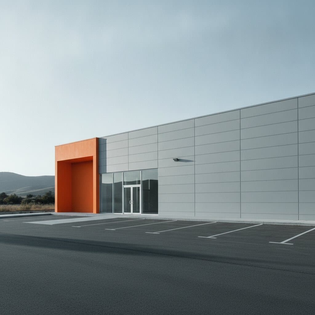 Gewerbebau mit Showroom in einem Schweizer Industriegebiet